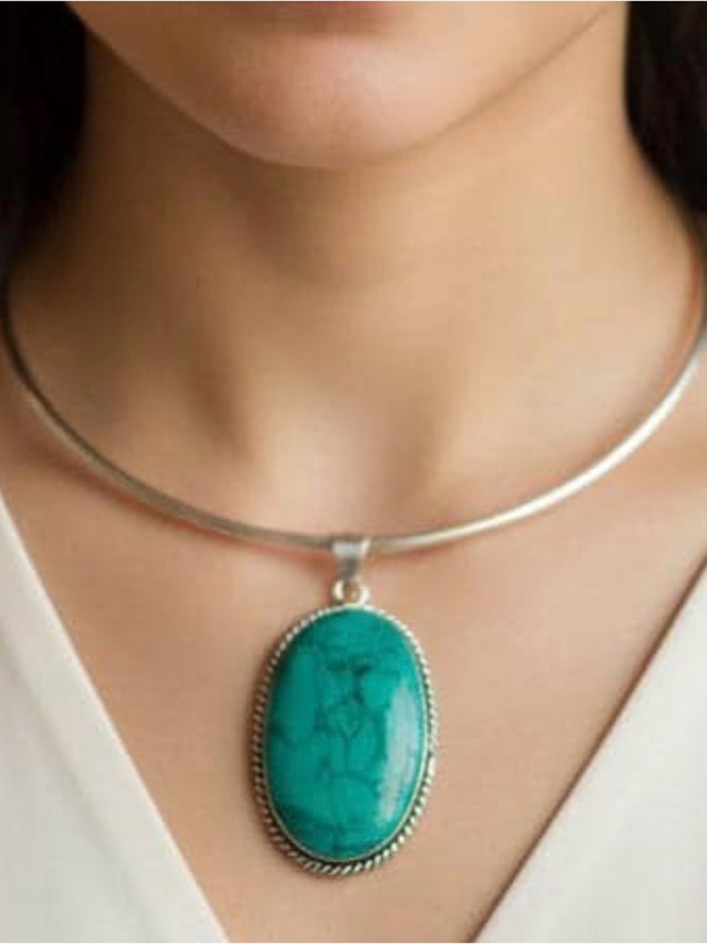 925 Turquoise Stone Silver Necklace, Bracelet & Earring Set and ring gift - Picture 4 of 6